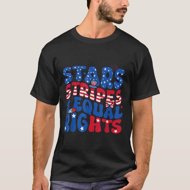 Stars Stripes And Equal Rights 4th Of July Womens  T-Shirt (Front)