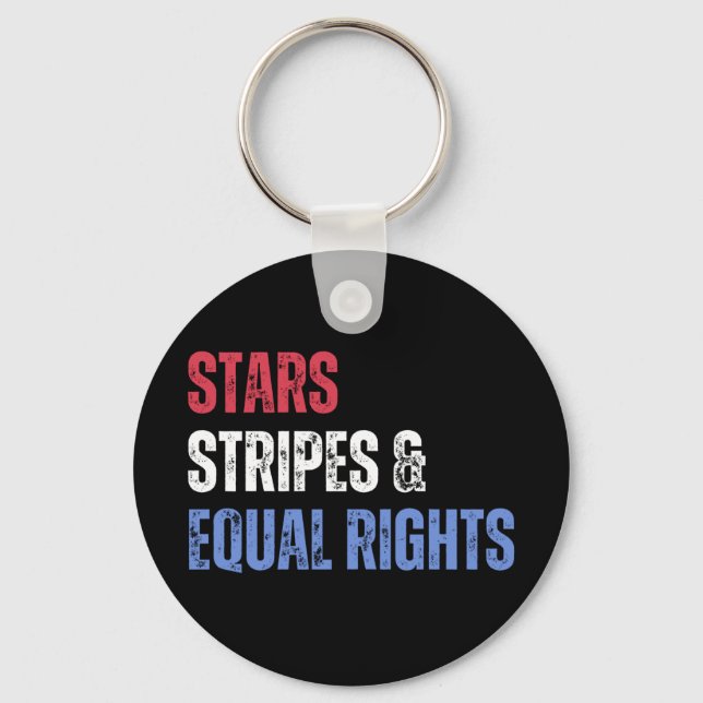 Stars stripes and equal rights key ring (Front)