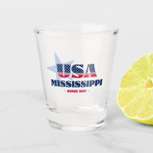 Stars, Stripes, and Mississippi 1817 Shot glass