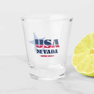 Stars, Stripes, and Nevada 1864 Shot glass