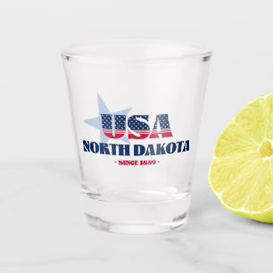 Stars, Stripes, and North Dakota 1889 Shot glass