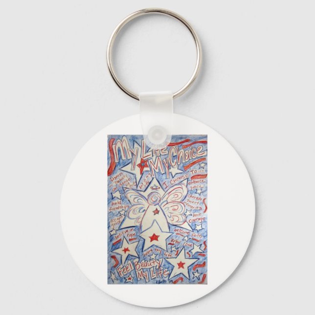 Stars & Stripes Angel Key Ring (Front)