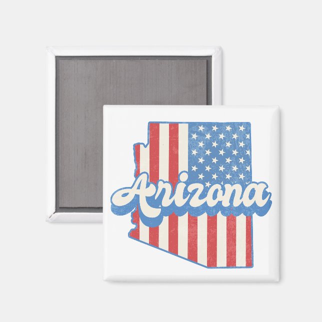 Stars & Stripes Arizona Silhouette Magnet (Front/Back)