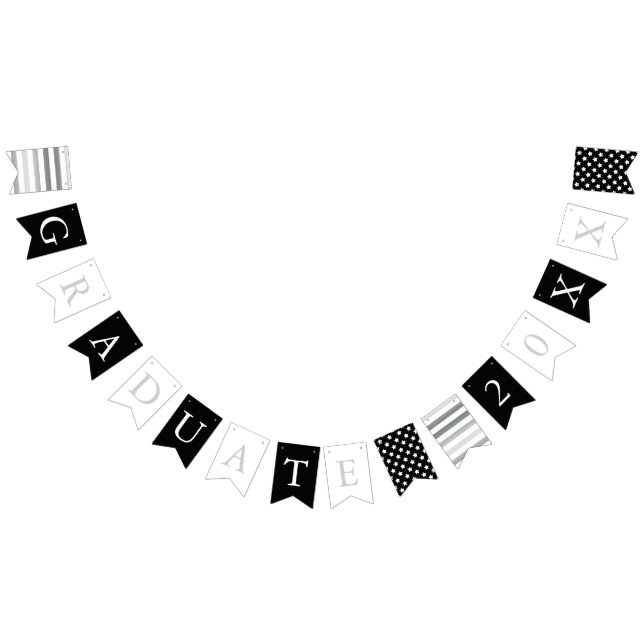 Stars & Stripes | Black White Silver | Graduate Bunting (All)
