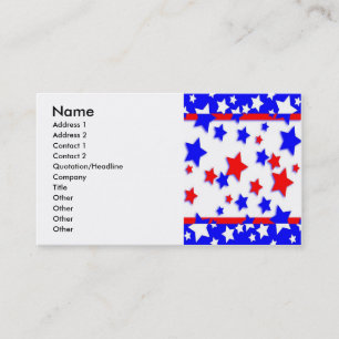 STARS & STRIPES BUSINESS CARDS RED, WHITE, & BLUE