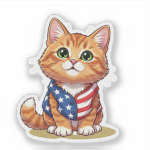 Stars & Stripes Cat – Patriotic 4th of July