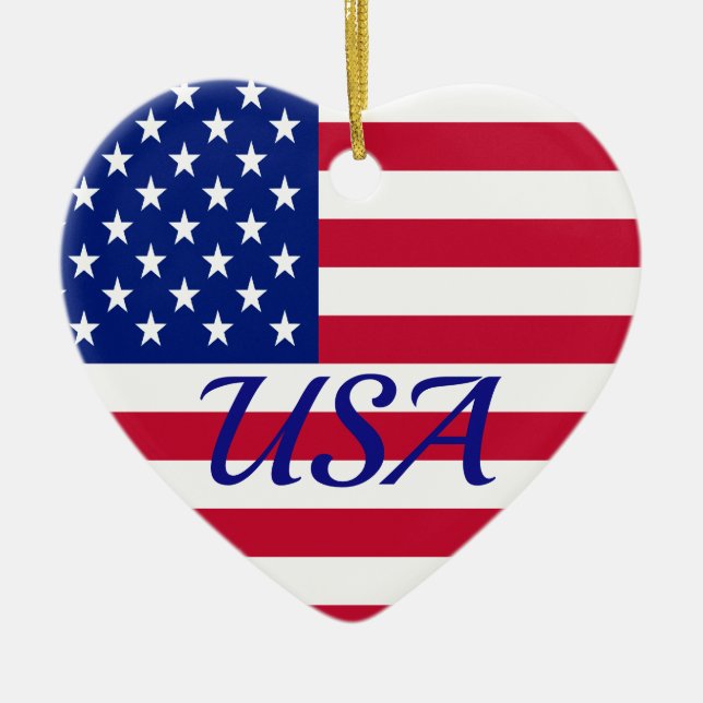 STARS & STRIPES CERAMIC TREE DECORATION (Front)