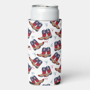 Stars, Stripes & Cowboy Boots Seltzer Can Cooler