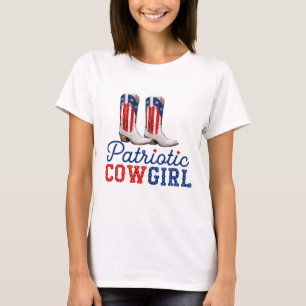 Stars Stripes Cowgirl Boots Pride T-Shirt