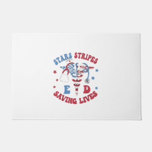 Stars Stripes E D Saving Lives Doormat