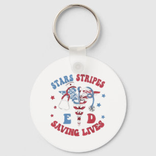 Stars Stripes E D Saving Lives Key Ring