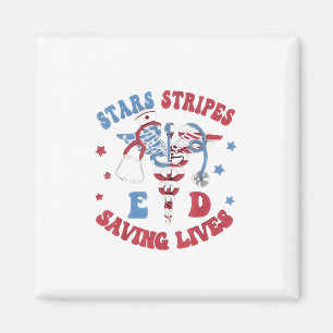 Stars Stripes E D Saving Lives Magnet