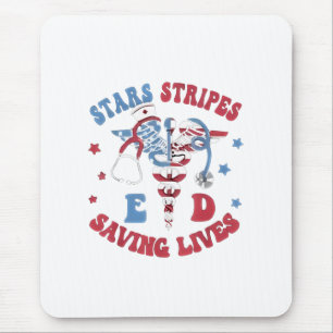 Stars Stripes E D Saving Lives Mouse Mat