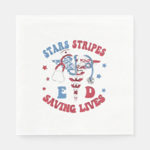Stars Stripes E D Saving Lives Napkin