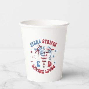 Stars Stripes E D Saving Lives Paper Cups