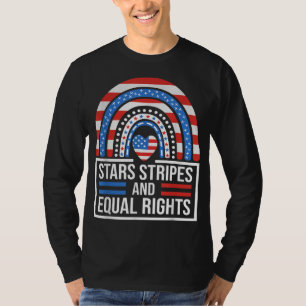 Stars Stripes & Equal Rights Rainbow American Flag T-Shirt