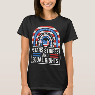 Stars Stripes & Equal Rights Rainbow American Flag T-Shirt