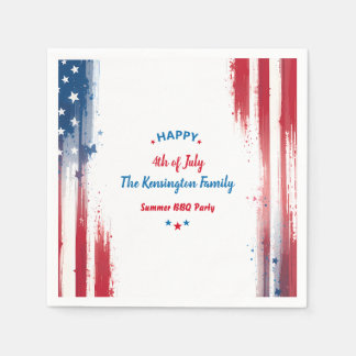 Stars & Stripes Family BBQ 4th of July Celebration Napkin