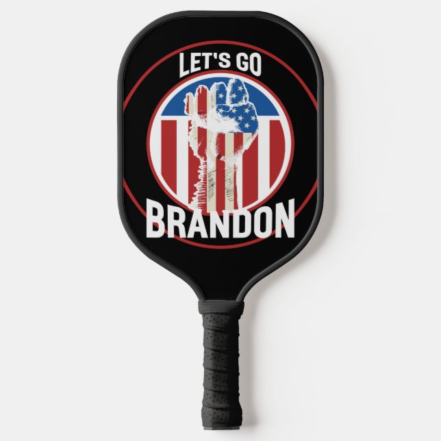 Stars Stripes Fist Let's Go Brandon Pickleball Paddle (Front)