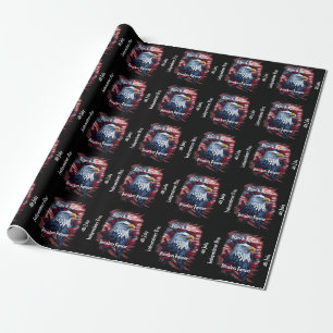 Stars & Stripes Flag Freedom Forever Bald Eagle Wrapping Paper