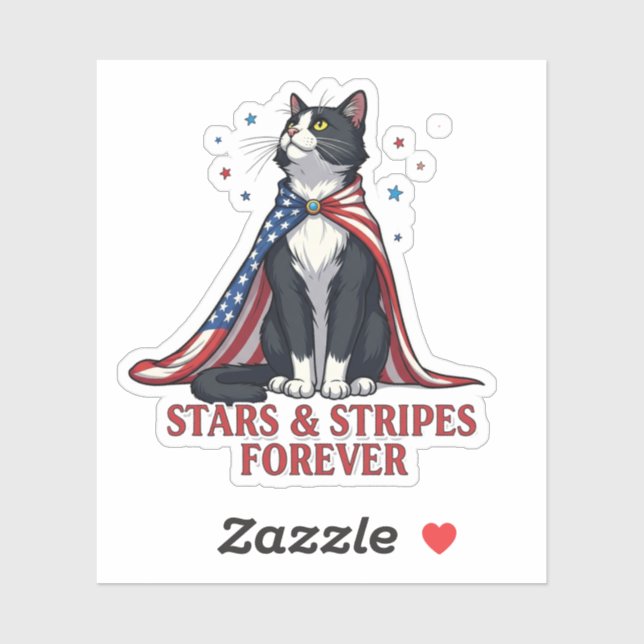 Stars & Stripes Forever – Patriotic Cat (Sheet)