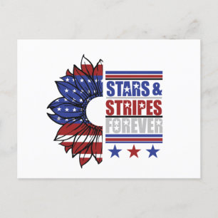 stars stripes forever word art Patriotic Holiday Postcard