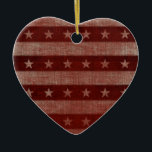 Stars & Stripes Heart Ceramic Christmas Ornament<br><div class="desc">Text can be added to this ornament to make a personalised holiday gift. If you need help,  just click on the contact link above to send the designer a personal detailed message. ©Mujka</div>