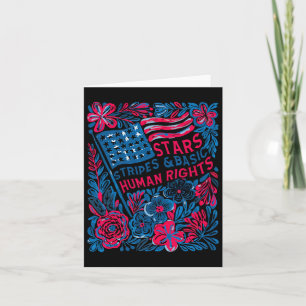 Stars Stripes Human Rights 4th Of July Floral Amer Card