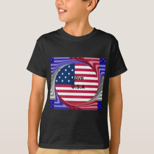 Stars & Stripes & Love: A Patriotic USA Design  T-Shirt