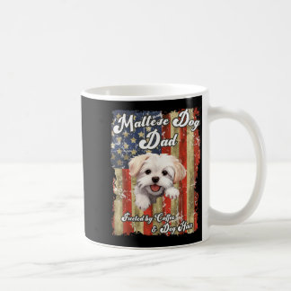 Stars Stripes Maltese Dog Dad Patriotic USA Dog Coffee Mug