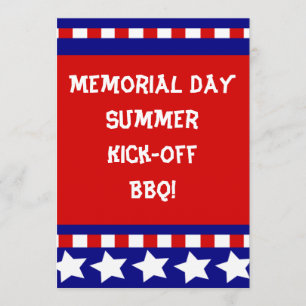 Stars & Stripes Memorial Day July 4 Invitations