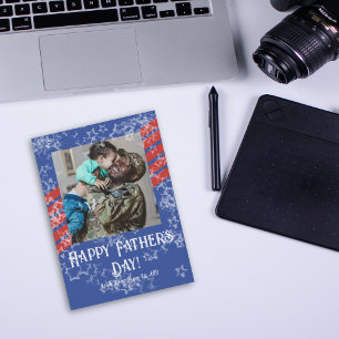 Stars & Stripes Military Father's Day Photo Card