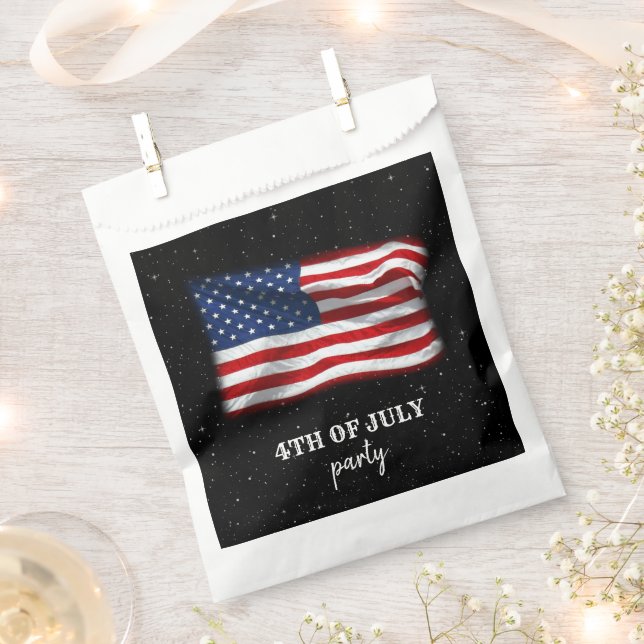 Stars Stripes Patriotic American Flag 4th of July Favour Bags (Clipped)
