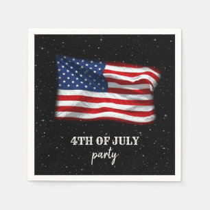 Stars Stripes Patriotic American Flag 4th of July  Napkin
