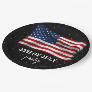 Stars Stripes Patriotic American Flag 4th of July Paper Plate