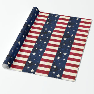 Stars & Stripes Patriotic Pattern Wrapping Paper