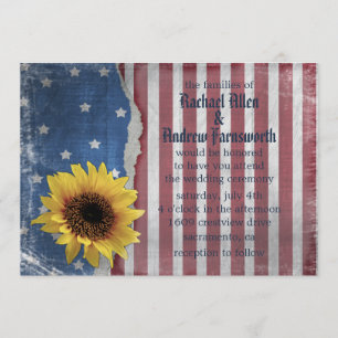 Stars & Stripes Patriotic Wedding Invitations