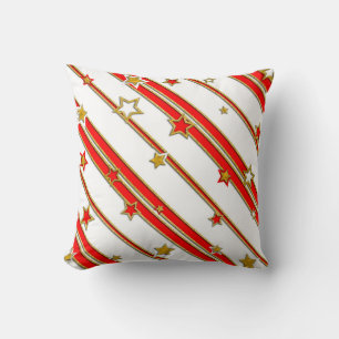 Stars & Stripes Pattern gold red+ your ideas Cushion