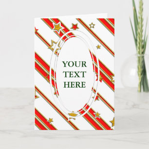 Stars & Stripes Pattern gold red+ your ideas Holiday Card