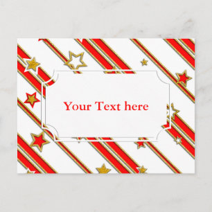 Stars & Stripes Pattern gold red+ your ideas Postcard