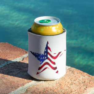 Stars & Stripes Patterned Can Cooler