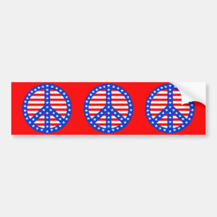 Stars & Stripes Peace Sign Bumper Sticker