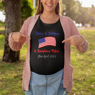 Stars & Stripes Pregnancy Announcement Maternity T-Shirt
