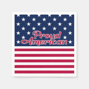Stars & stripes proud American red blue & white Napkin
