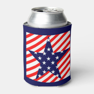 Stars & Stripes, Red White & Blue Can Cooler