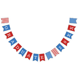 Stars & Stripes Red White Blue Graduate Bunting