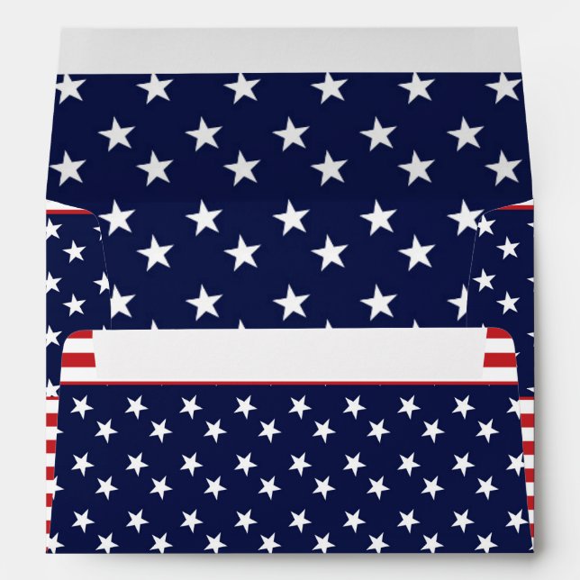 Stars & Stripes Red White Blue Invitation Envelopes (Back (Bottom))