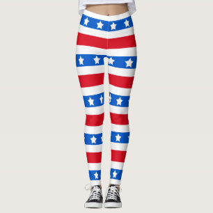 Stars & Stripes   Red White Blue Leggings