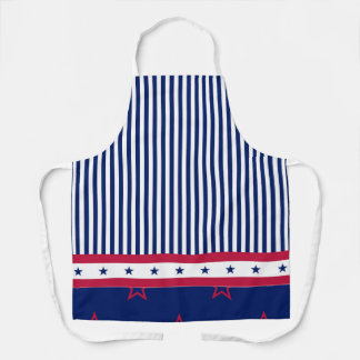 Stars & Stripes Red White Blue Patriotic Grill Apron