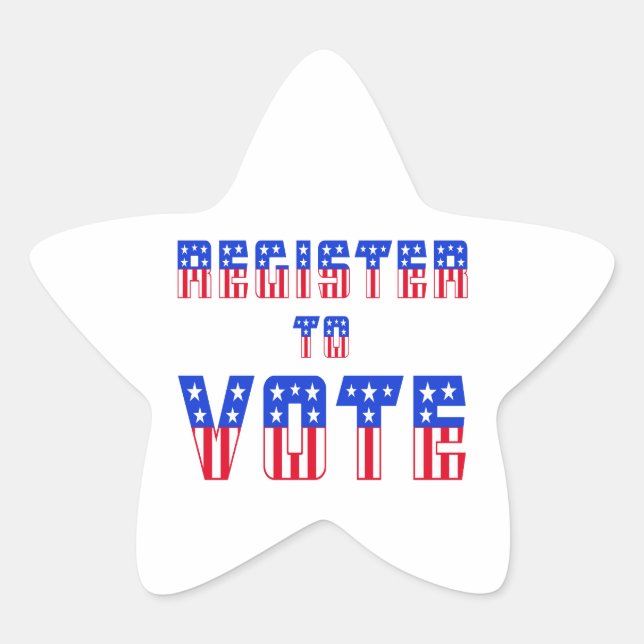 Stars & Stripes Register to Vote Star Sticker (Front)